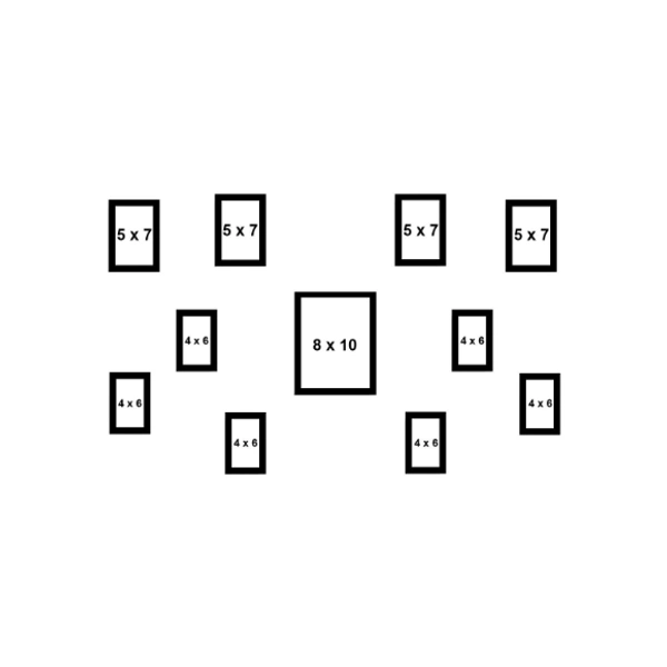 ABHINAVA ONLINE Abhinava Synthetic Wood Photo Frames for Wall & Table - Set of 11 - 8"x 10" & 4"x 6" & 5"x 7", BLACK